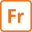 White icon with the letters F and R for Français for the French version of the website.